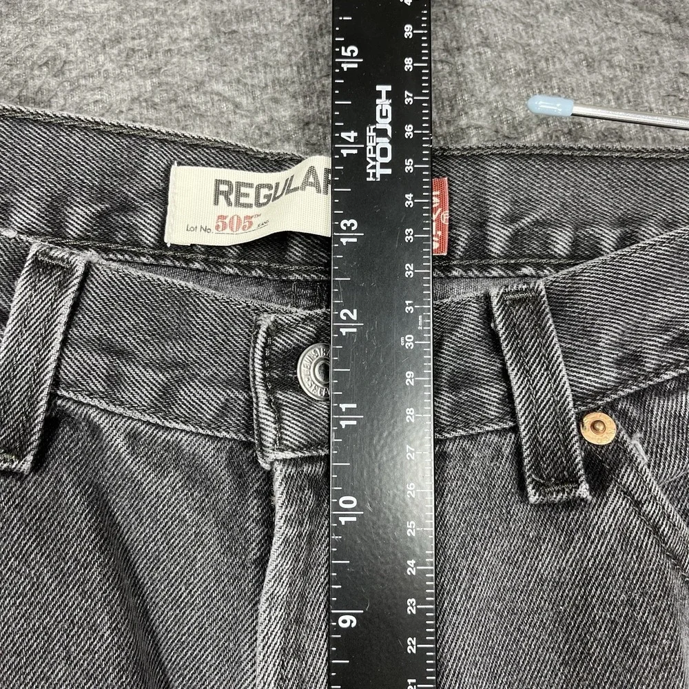 Vintage Y2K Levis 505 Jeans Mens 34x34‎ Black Straight Faded distressed